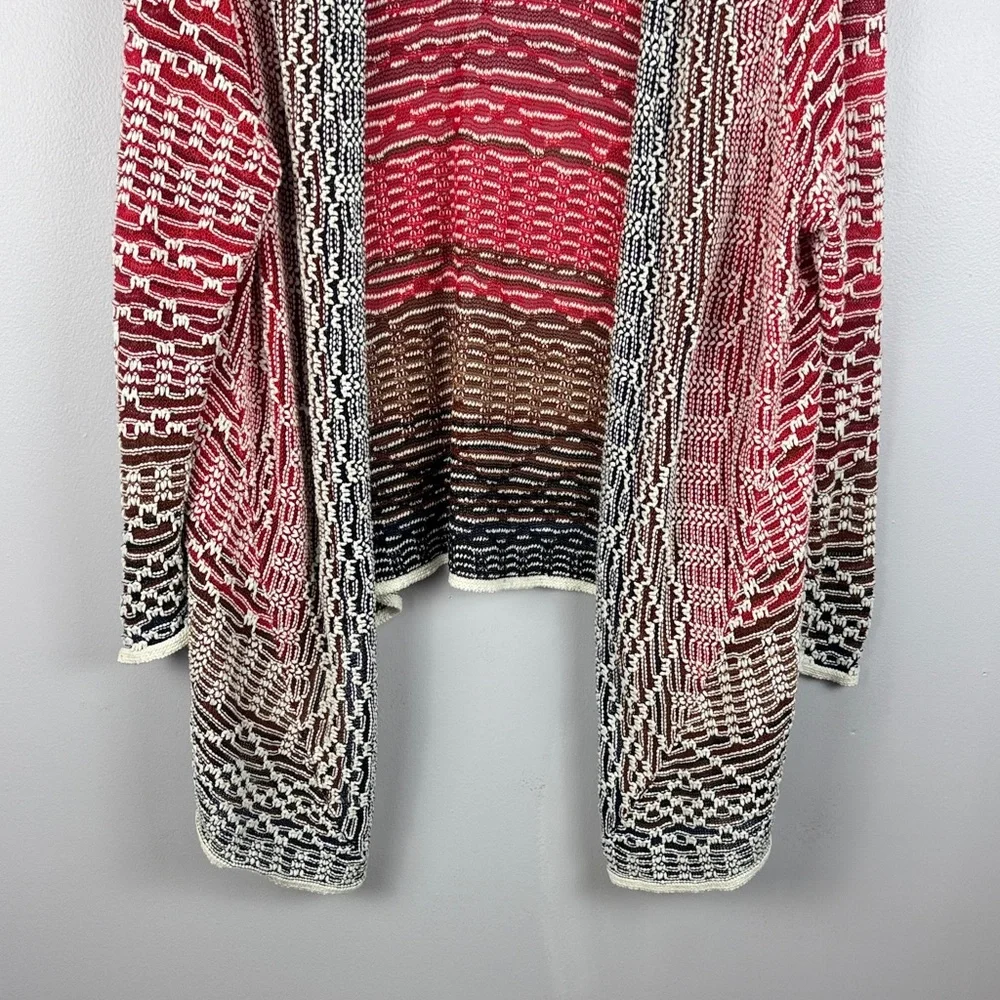 NIC+ZOE Linen Blend Multi-Color Open Front Knit Cardigan Sweater - Plus Size 3X - Picture 8 of 10